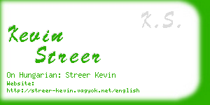 kevin streer business card